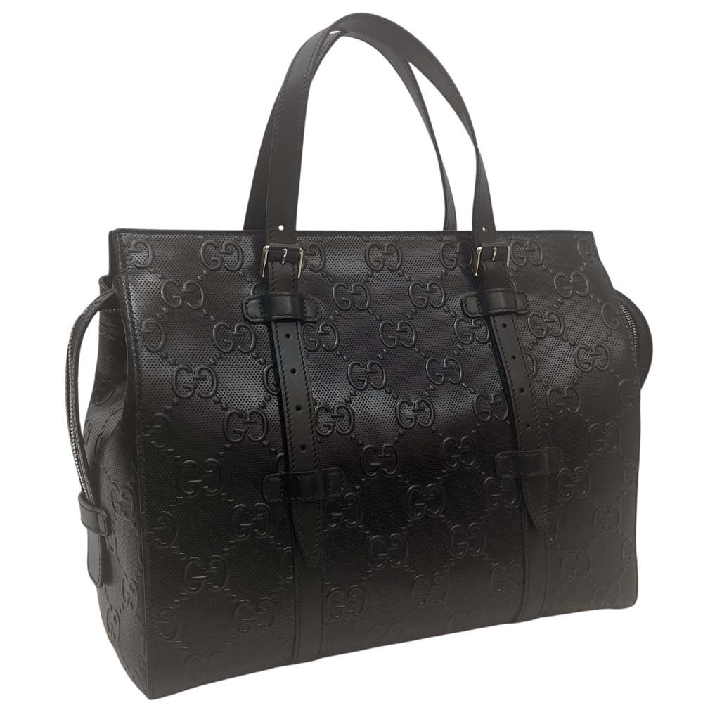 Gucci GG Embossed Tote Bag Black Handbag